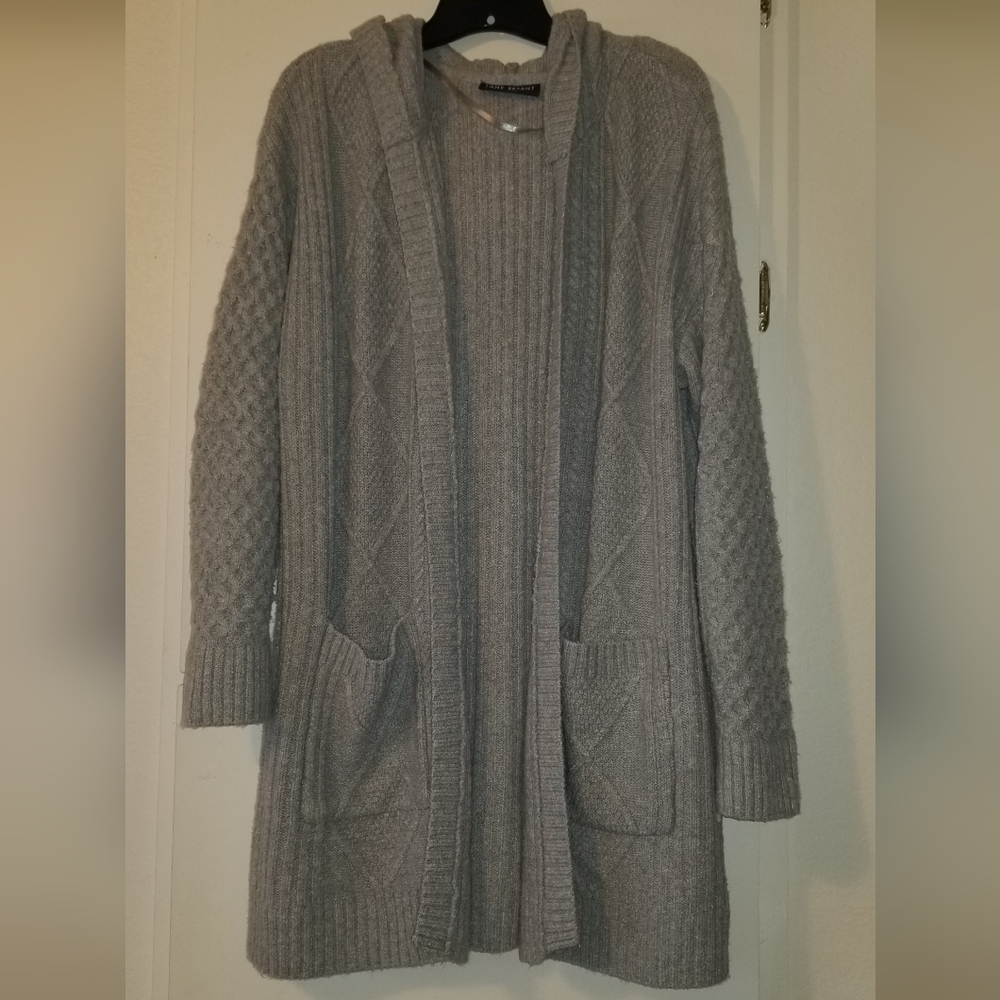 Lane Bryant Gray Hooded Cardigan